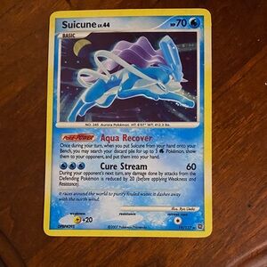 Pokemon Suicune Card - Blue and Yellow